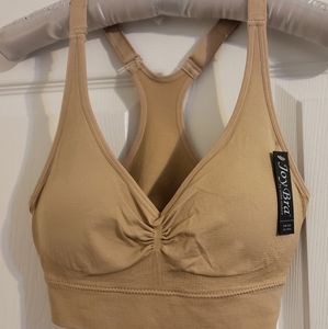 Joy Racerback Removable Pads One Size Bra Nude Beige.